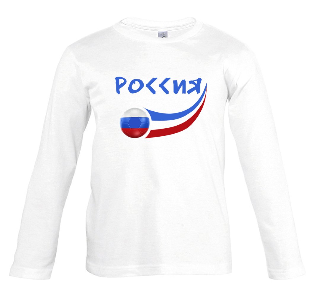Supportershop Boys Russia junior white L/S T-shirt 8 years Russia Junior White L/s T-shirt 8 Years - White, 8 years