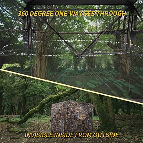 FUNHORUN Hunting Blind with Chair, 360 See Through Ground Blind for Deer
