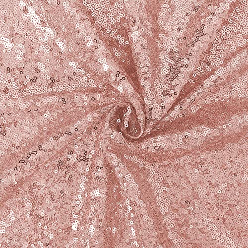 OQSQ Rosegold Rectangle Sequin Tablecloth - 60x102 inch, Glitter Drape Table Cloth, Sparkle Sequence Table Overlays for Wedding Birthday Party Baby Bridal Shower by OQSC - Used condition - Image 6