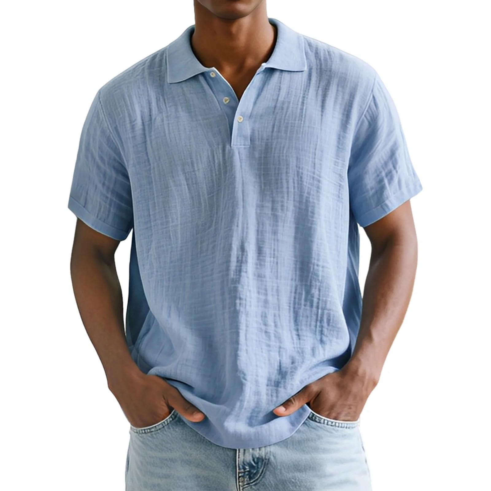 Generico Arbeits Sport Leichte Sommer Men's Short-Sleeved Polo Shirt Bermuda Army Work Summer Baggy Cargoshorts - 3