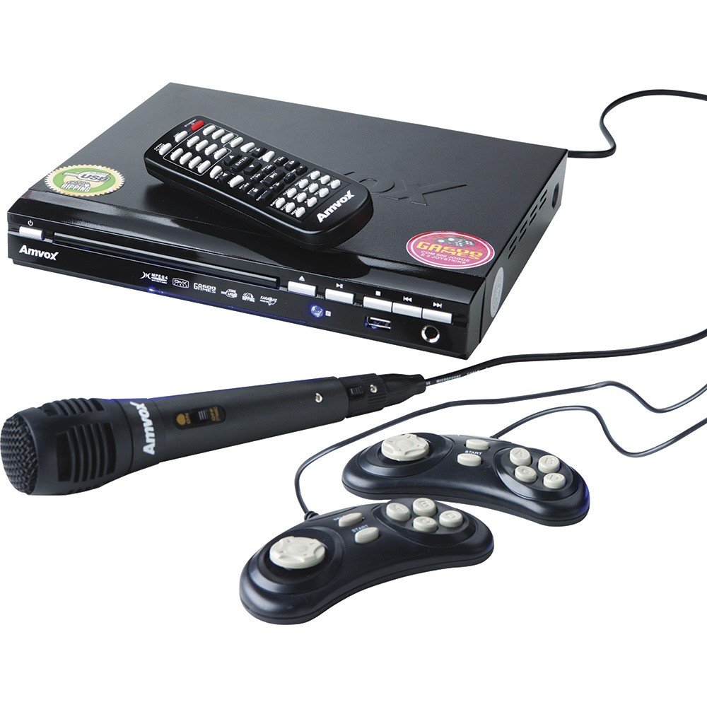 DVD Player Amvox AMD-909, USB, Função Karaokê, Função Game + 2