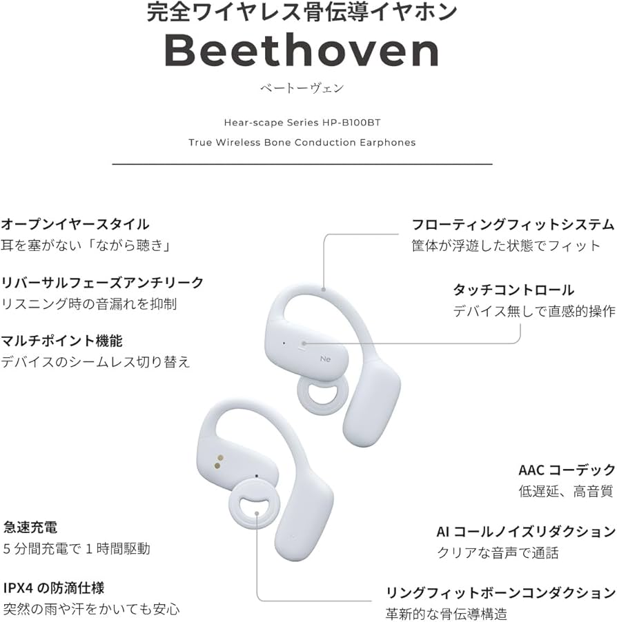 Amazon.co.jp: ラディウス radius HP-B100BT 完全ワイヤレス骨伝導