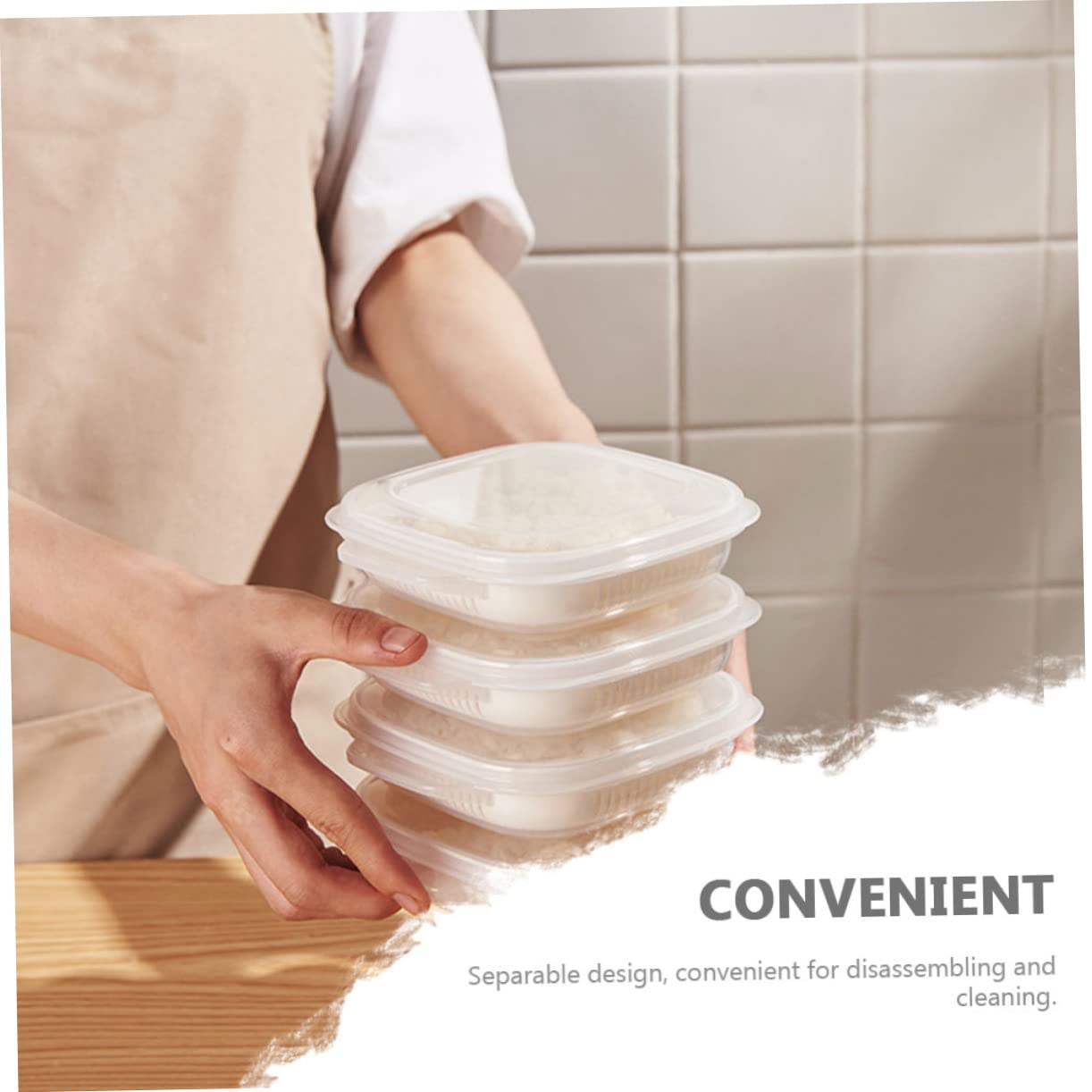 5 Set Scatole Per Pranzo Micronde Vassoio Vapore Resistenti Per Conservazione E Riscaldamento Facile 2 Pezzi*5