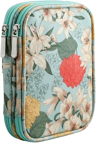 Fangyid Organizador de bolsa de ganchillo, kit de tejer, estuche de agujas de tejer, organizador de costura, bolsa de almacenamiento para ganchos