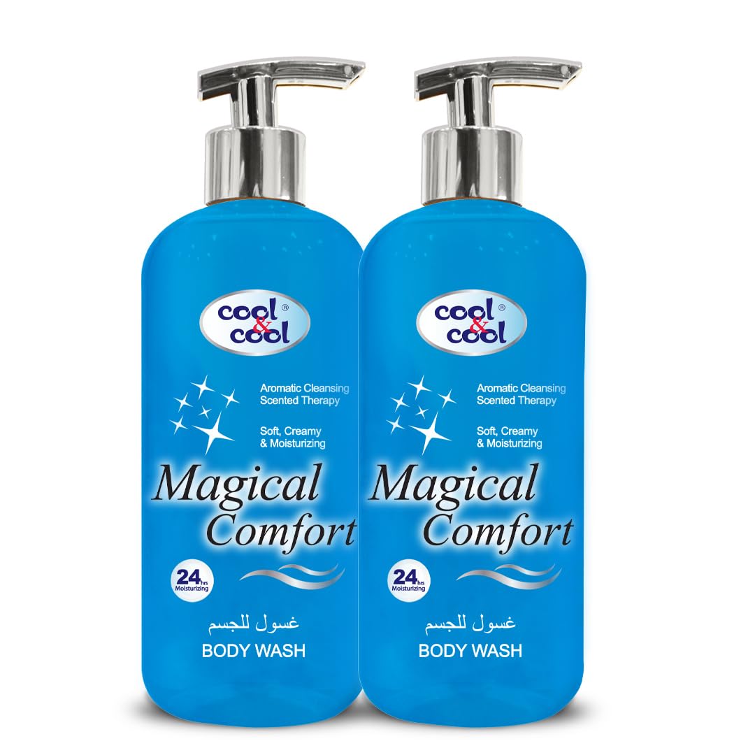 Cool & CoolBody Wash Magical Comfort with Hand Pump 500ML (Pack of 2) - Refreshing,Vitamin- E,24-Hour Moisturizing, Invigorating Scent, Suitable for All Skin Types 1 Liter