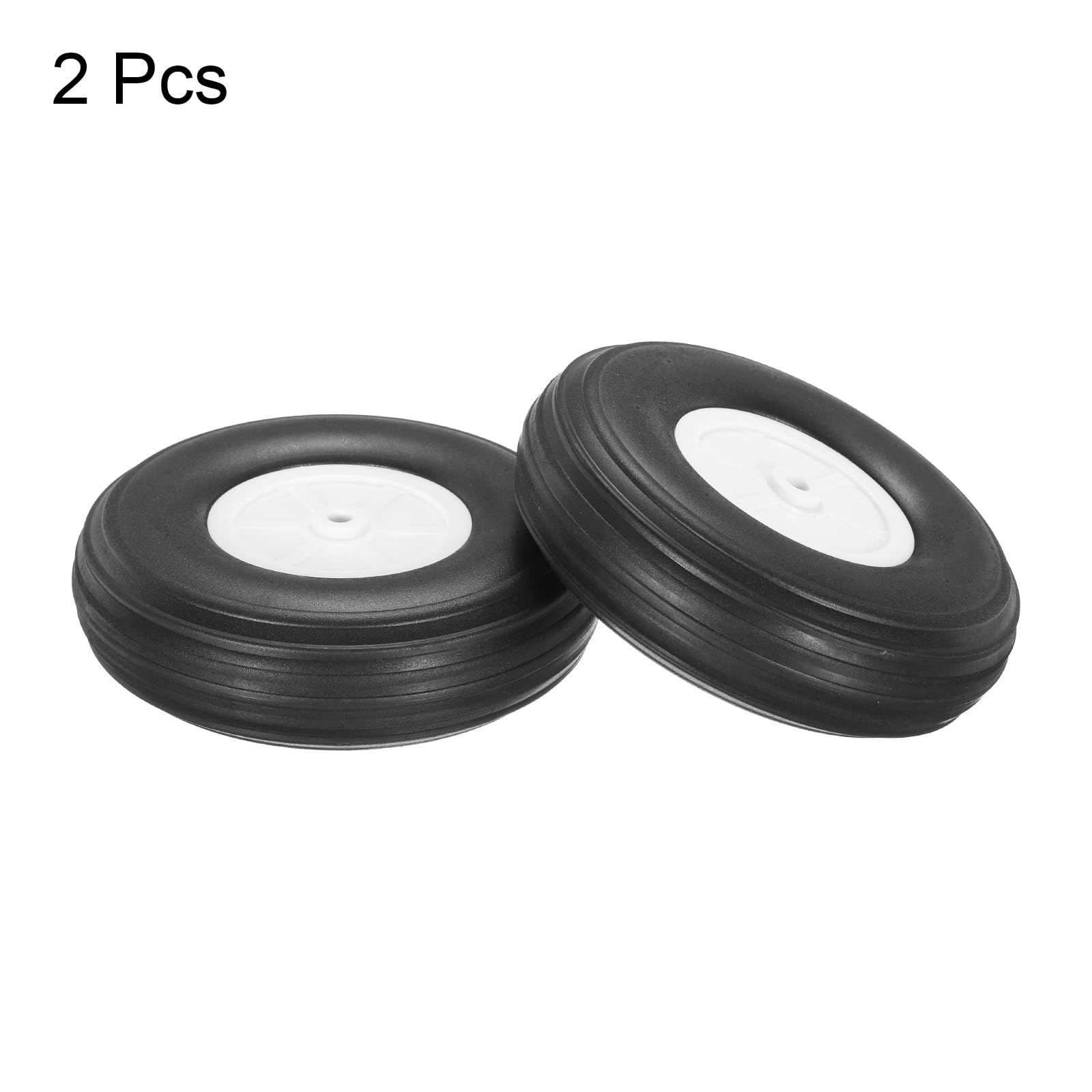 sourcing map 2 ruote per aeroplano RC, 4,3 pollici OD RC Parti di Aereo Ruote Modello Aereo Luce PU Spugna Gomma Coda Ruota in Schiuma per DIY RC Modello Aereo Aereo