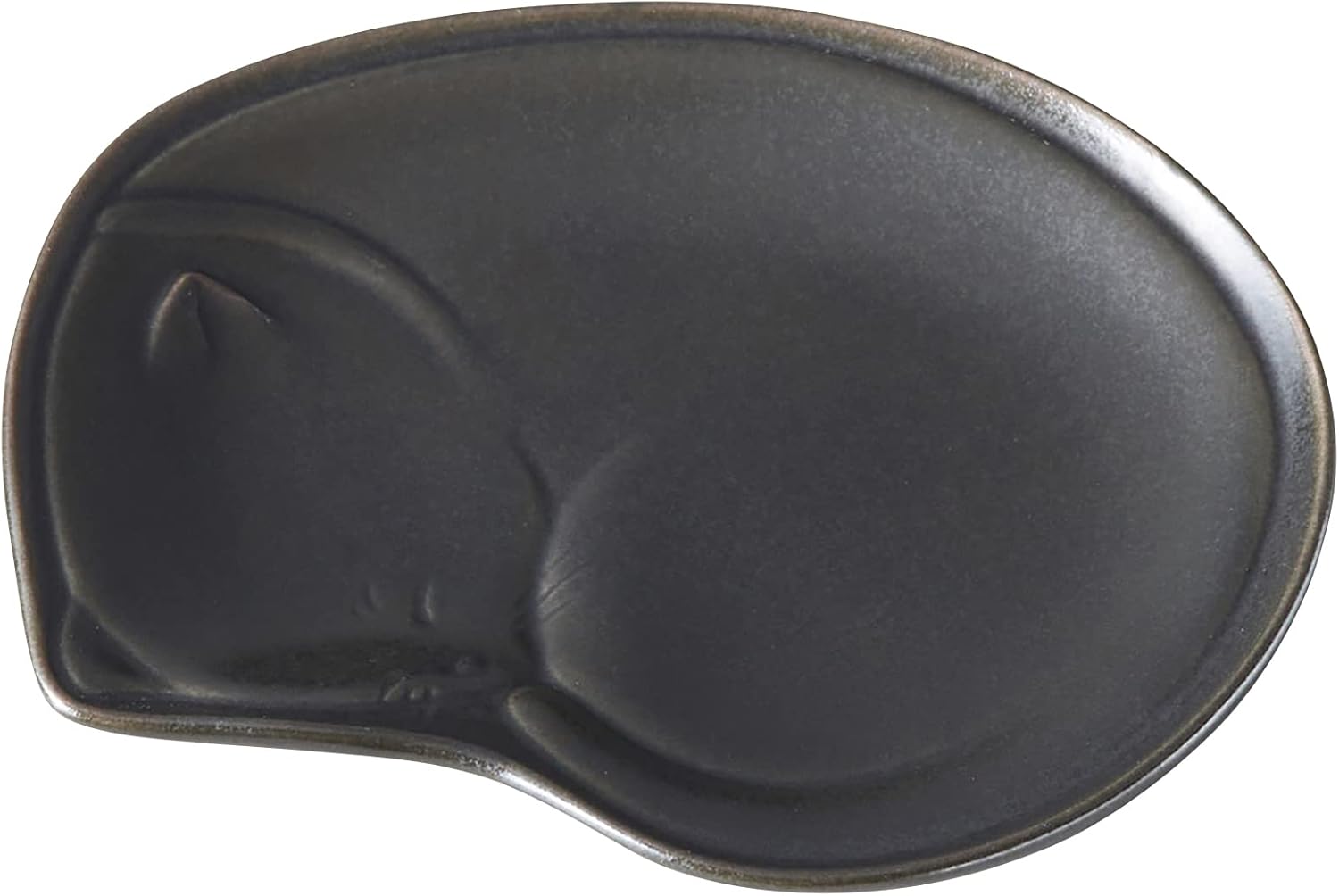 Aito Seisakusho 111097 Cat Neco Plate, Approx. 4.3 inches (11 cm), Cat Pattern, Black, Microwave, Dishwasher Safe, Seto Ware, Made in Japan