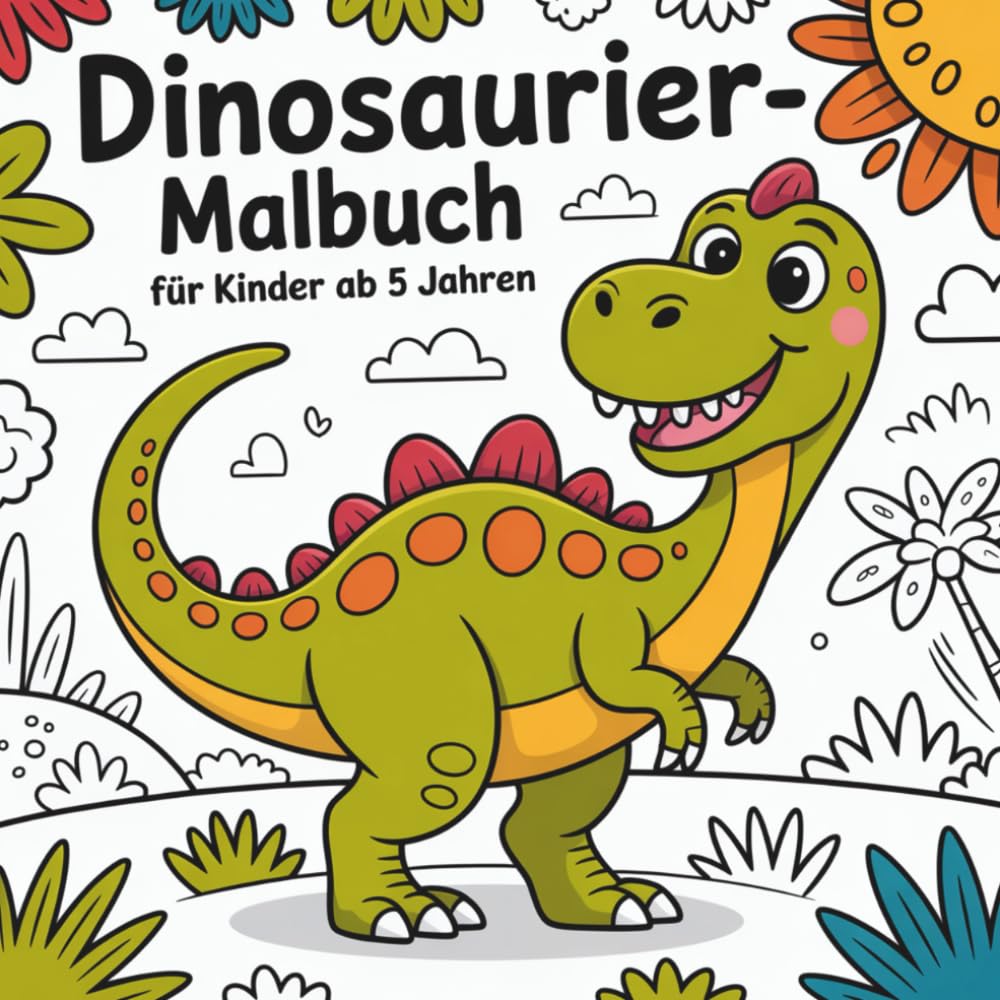 Dinosaurier-Malbuch für Kinder ab 5 Jahren (Malbücher von WOLE Publishing)