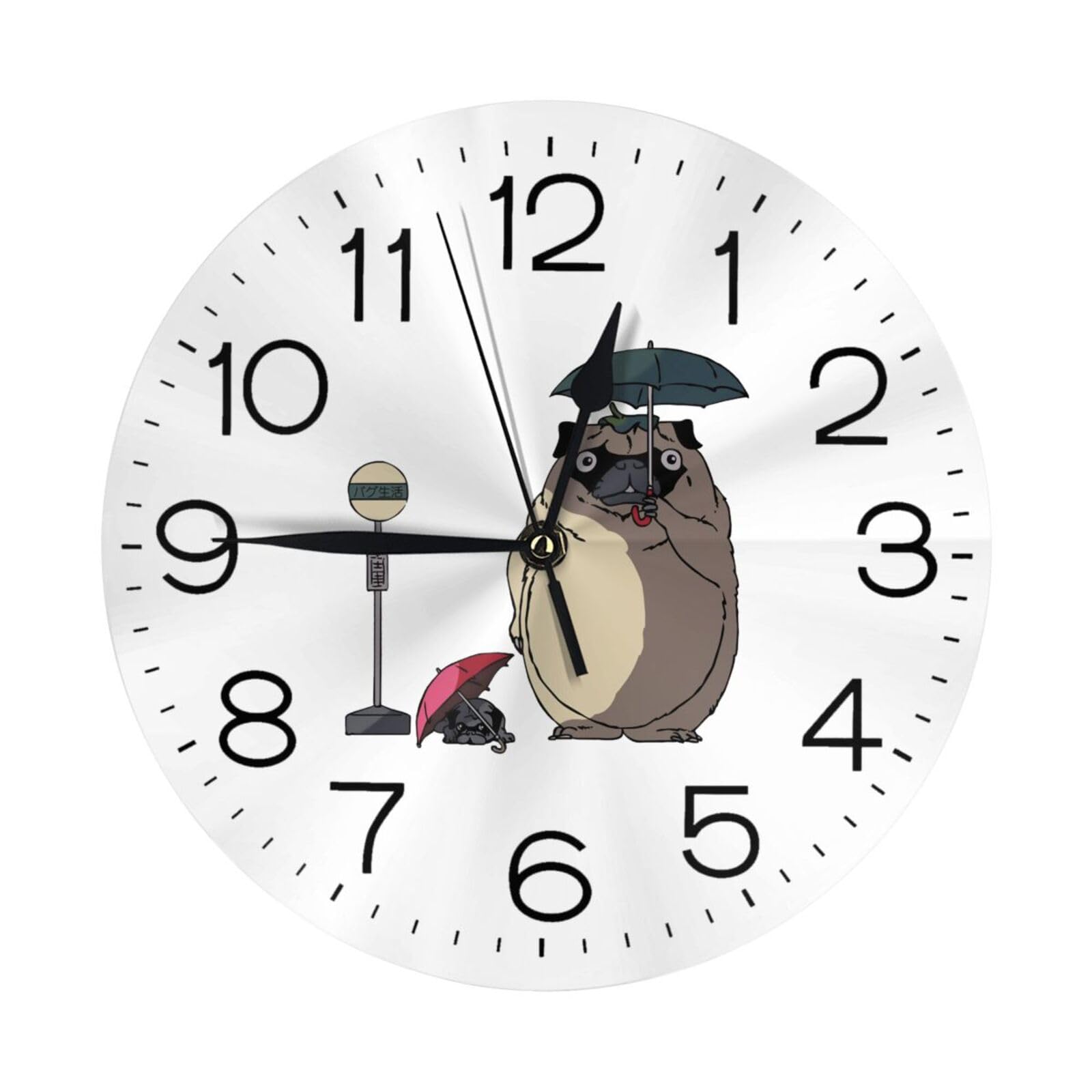 Amazon.co.jp: 掛け時計 おもしろ パグ 犬 アニメ かけ時計 時計