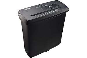 Amazon Basics 8-Sheet Cross-Cut Paper, CD, and Credit Card Shredder, 3.4 gallons, Black