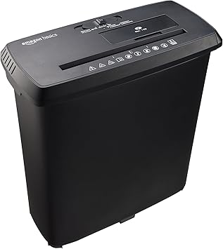 Amazon Basics 8-Sheet Strip Cut Paper Shredder for Home and
