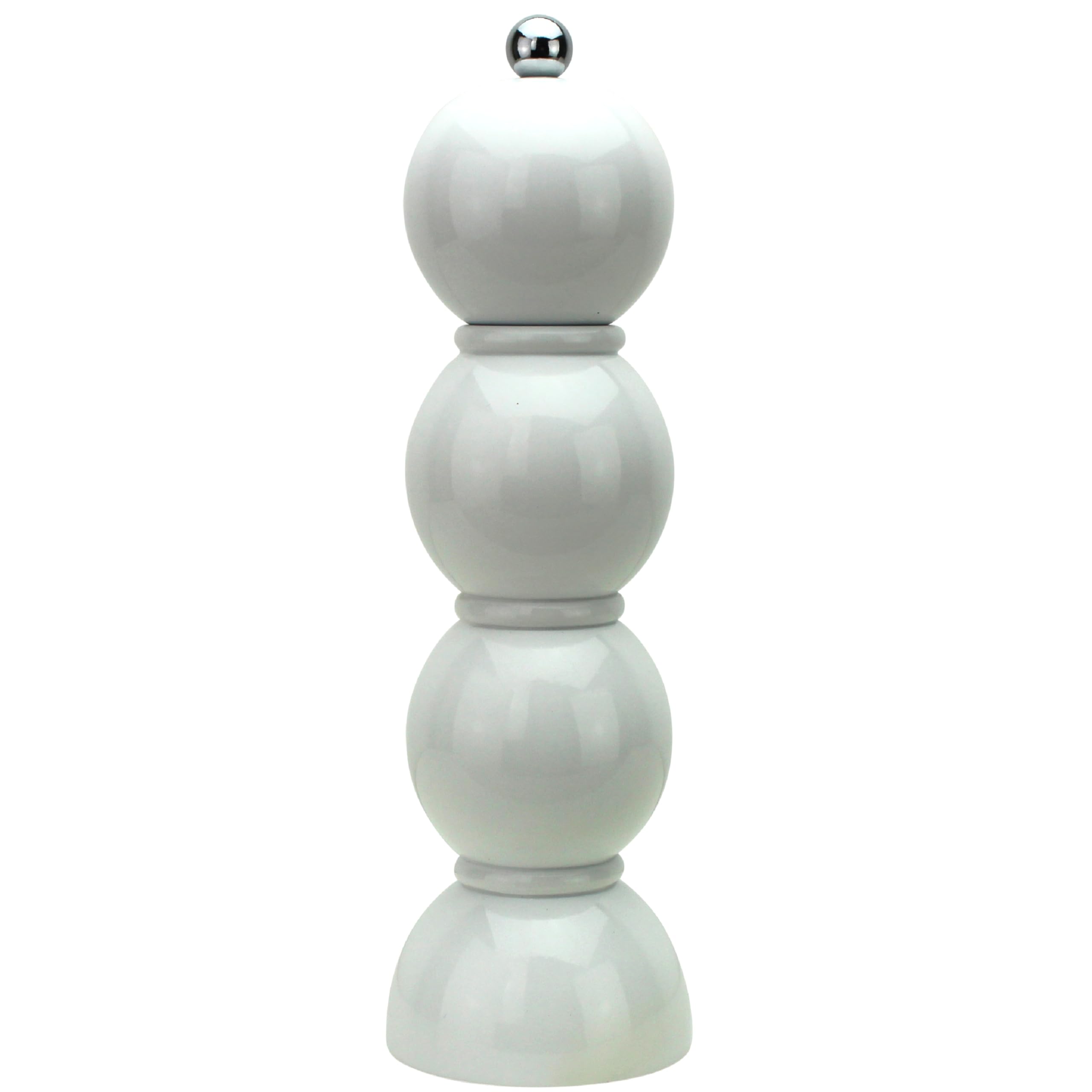 Addison Ross Bobbin Salt or Pepper Mill – Easy Twist Ceramic Grinder – Sustainable Rubber Wood – Modern Design – Ideal Wedding Gifts or Housewarming Gift – Kitchen Accessories – White – 24cm — image 1
