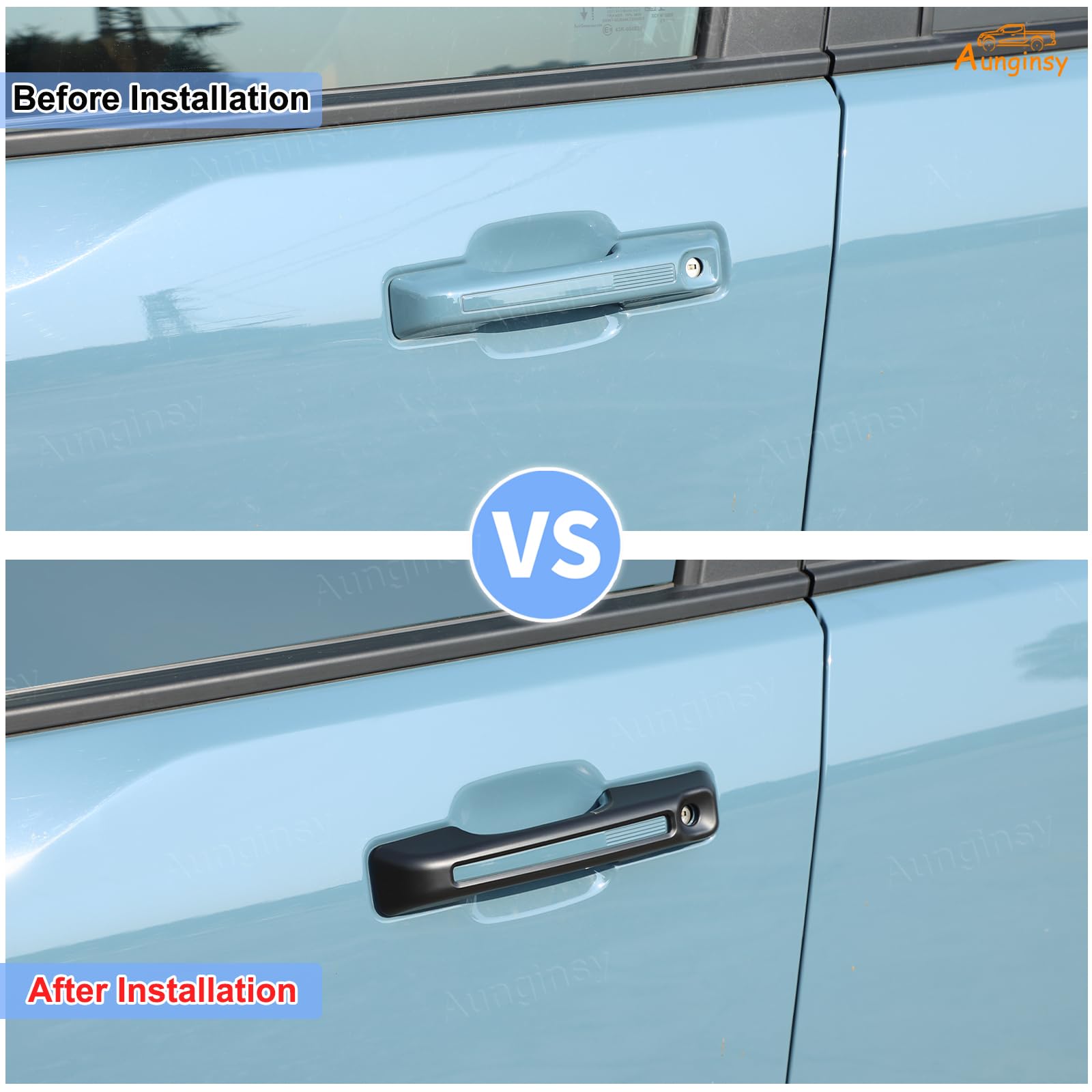 Bronco Sport Handle Covers 2021-2025 Gloss Black Door Handle Covers For Ford Maverick 2022-2025 & Bronco Sport 2021-2025 | 4-Piece Set | No PSKH Ford Maverick Accessories