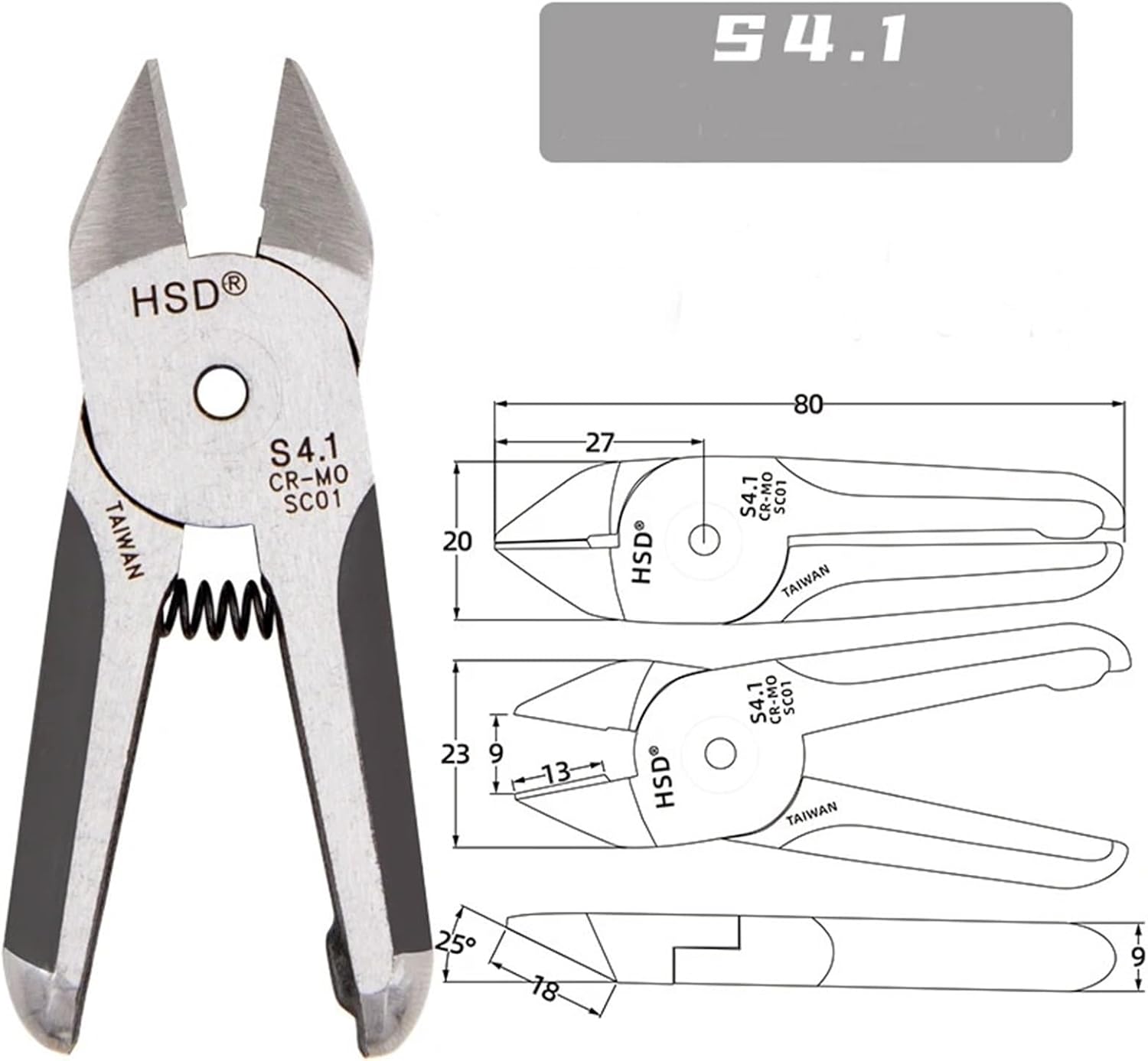 Pneumatic Air Nippers Scissors Head Blade, Air Cutting Pliers Head S4 S4.1 S4R ZS4 ZS4.1 ZS4S ZS4S.1 For Metal Wire(S4.1)