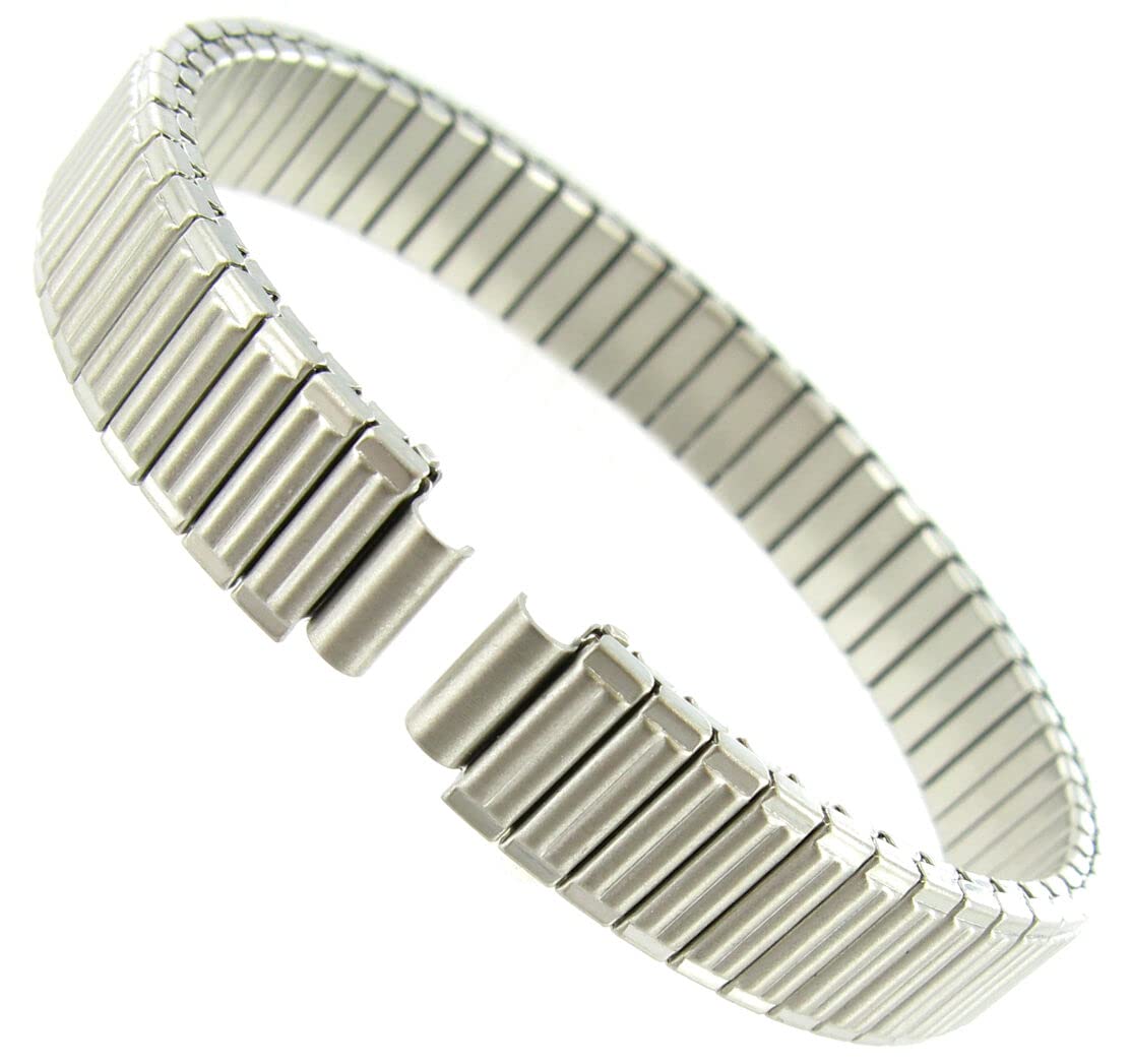 6mm Hirsch Lines Stainless Steel Silver Tone Ladies Expansion Watch Band 295-S