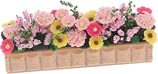 GANAZONO 2pcs Miniature Flower Bed Dollhouse Garden Planter Bed Mini Win...