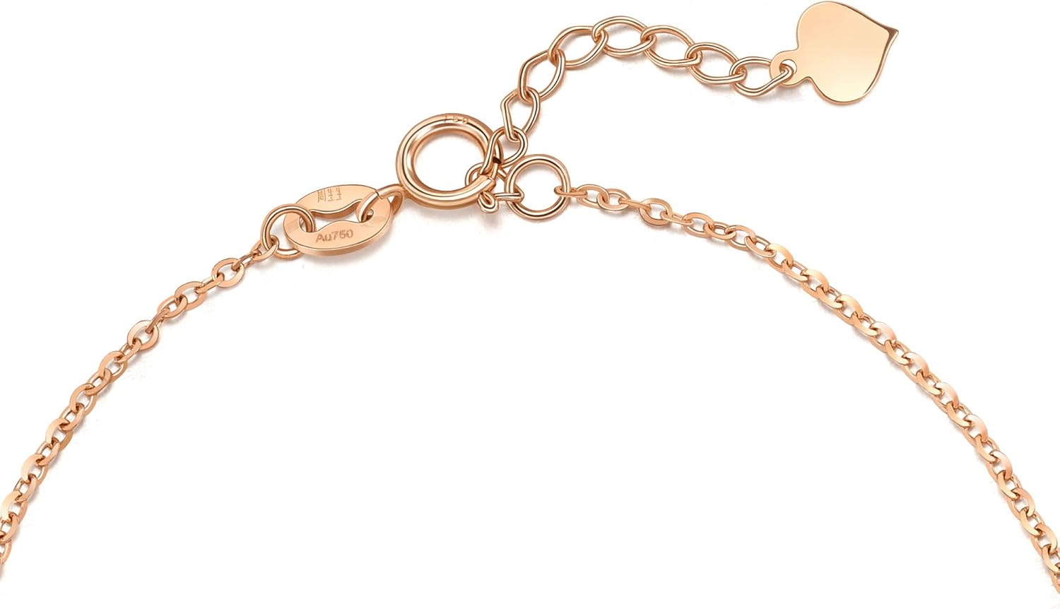 CHOW SANG SANG Delicate Gold 18K Rose Gold Enamel Gingko Leaf Bracelet, Necklace for Women 92255B 92255N