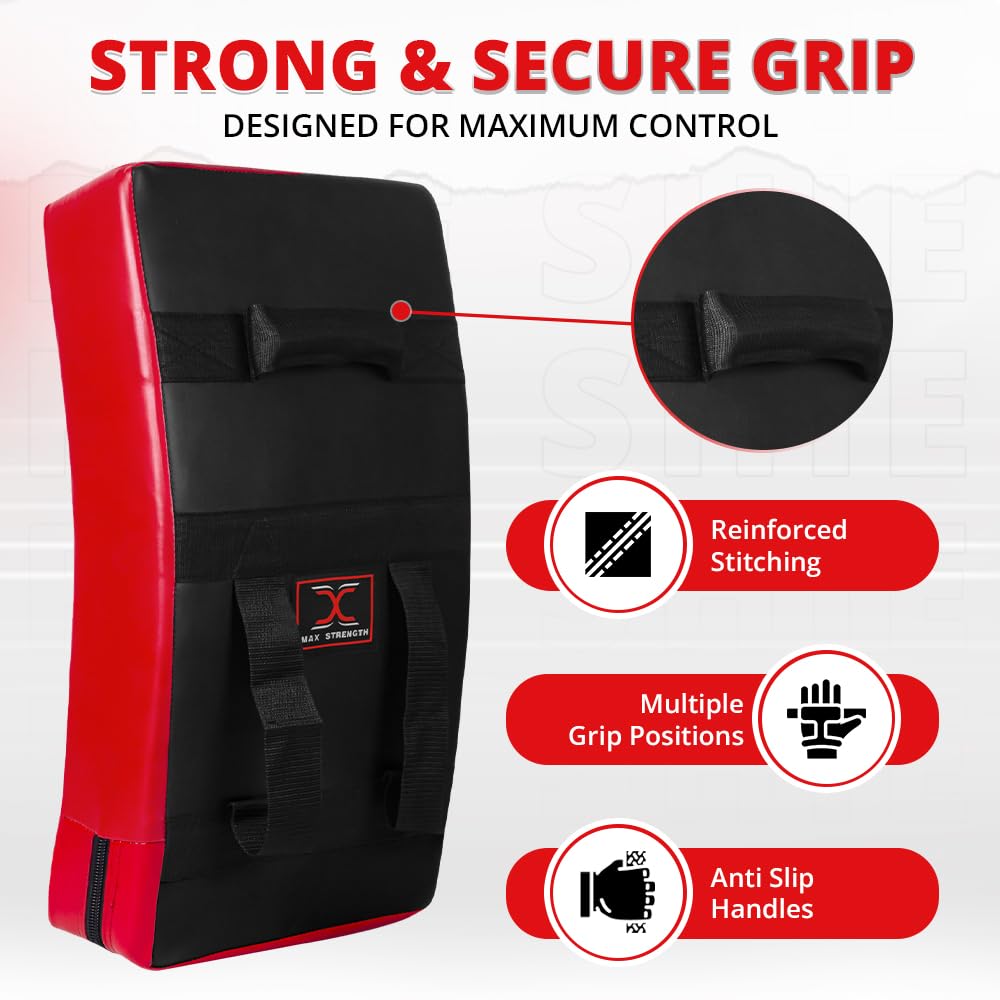 MAXSTRENGTH Scudo professionale per kickboxing, tappetino curvo per Muay Thai, ideale per MMA, arti marziali, karate, taekwondo, allenamento