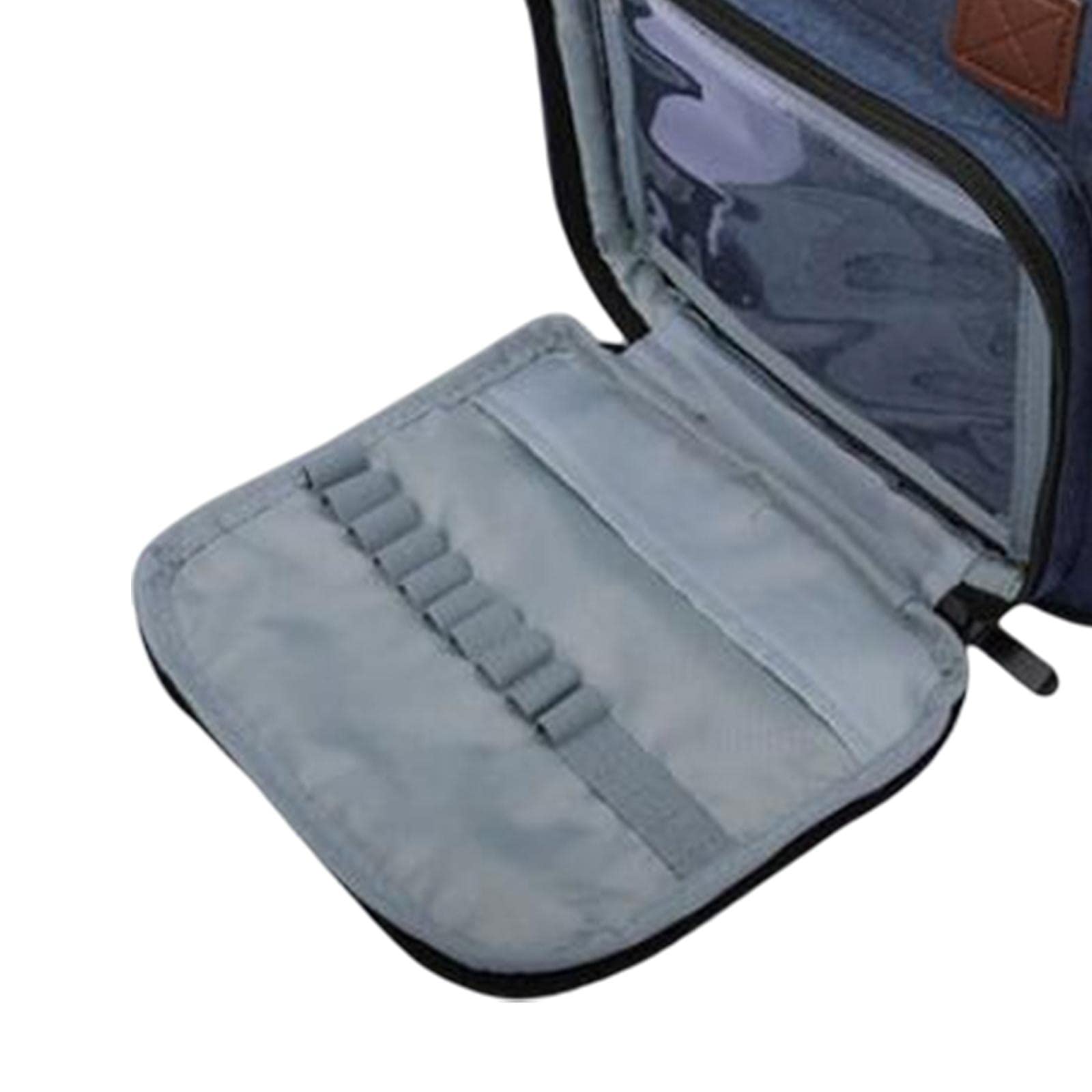 Juego de 2 bolsas de tejer portátiles, bolsa de almacenamiento, accesorios de costura, ganchos de ganchillo, color azul