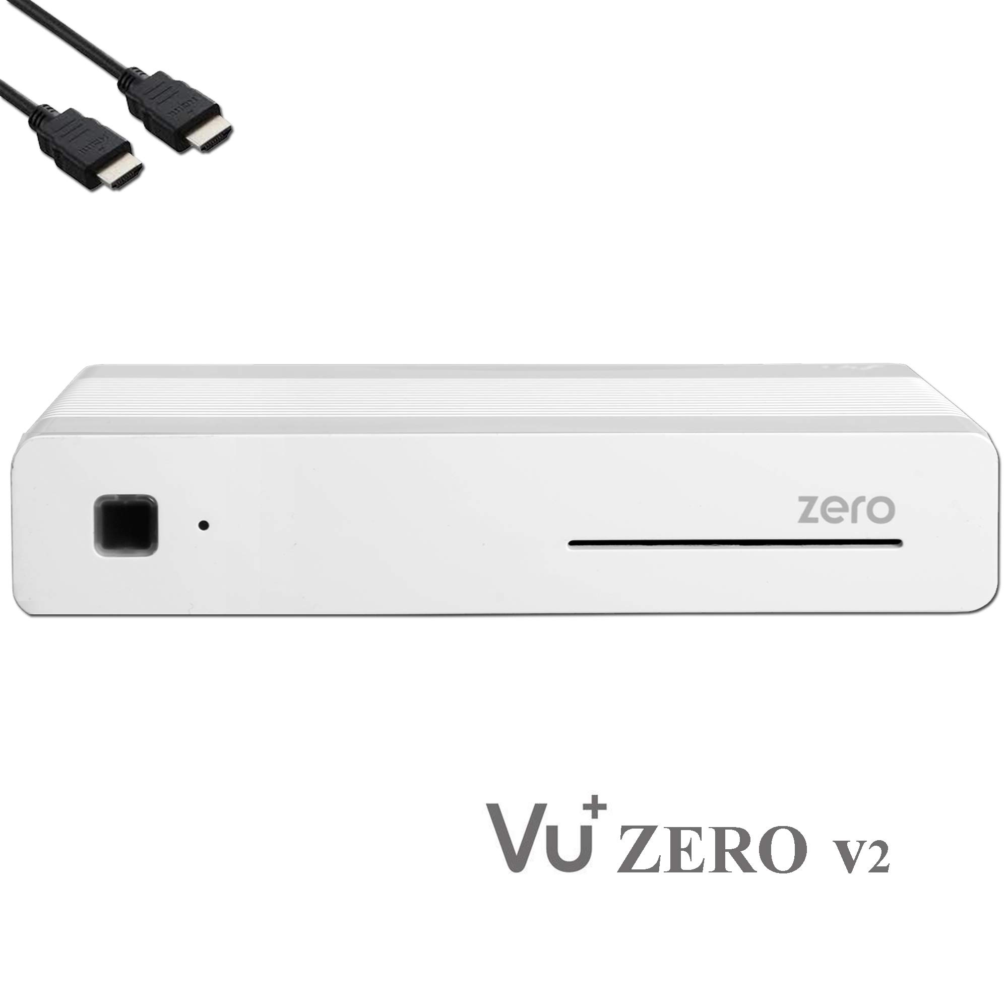 VU+ Zero HW Version 2-1x DVB-S2 Full-HD Sat Tuner E2 Linux Receiver, YouTube, Satellit Receiver mit Aufnahmefunktion, Kartenleser, Media Player, EasyMouse HDMI-Kabel & 300 Mbits WiFi Stick, weiß