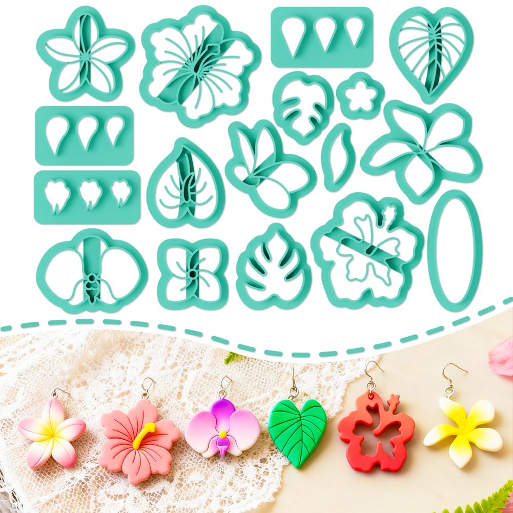 ORIGACH 17 Pcs Flower Polymer Clay Cutters Set