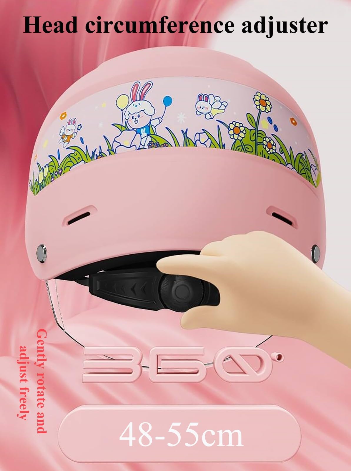 Kask rowerowy dziecięcy, regulowany kask dziecięcy w wieku 3-12 lat, na cztery pory roku, kask z kreskówki, wentylacja z przodu i z tyłu, certyfikat ECE