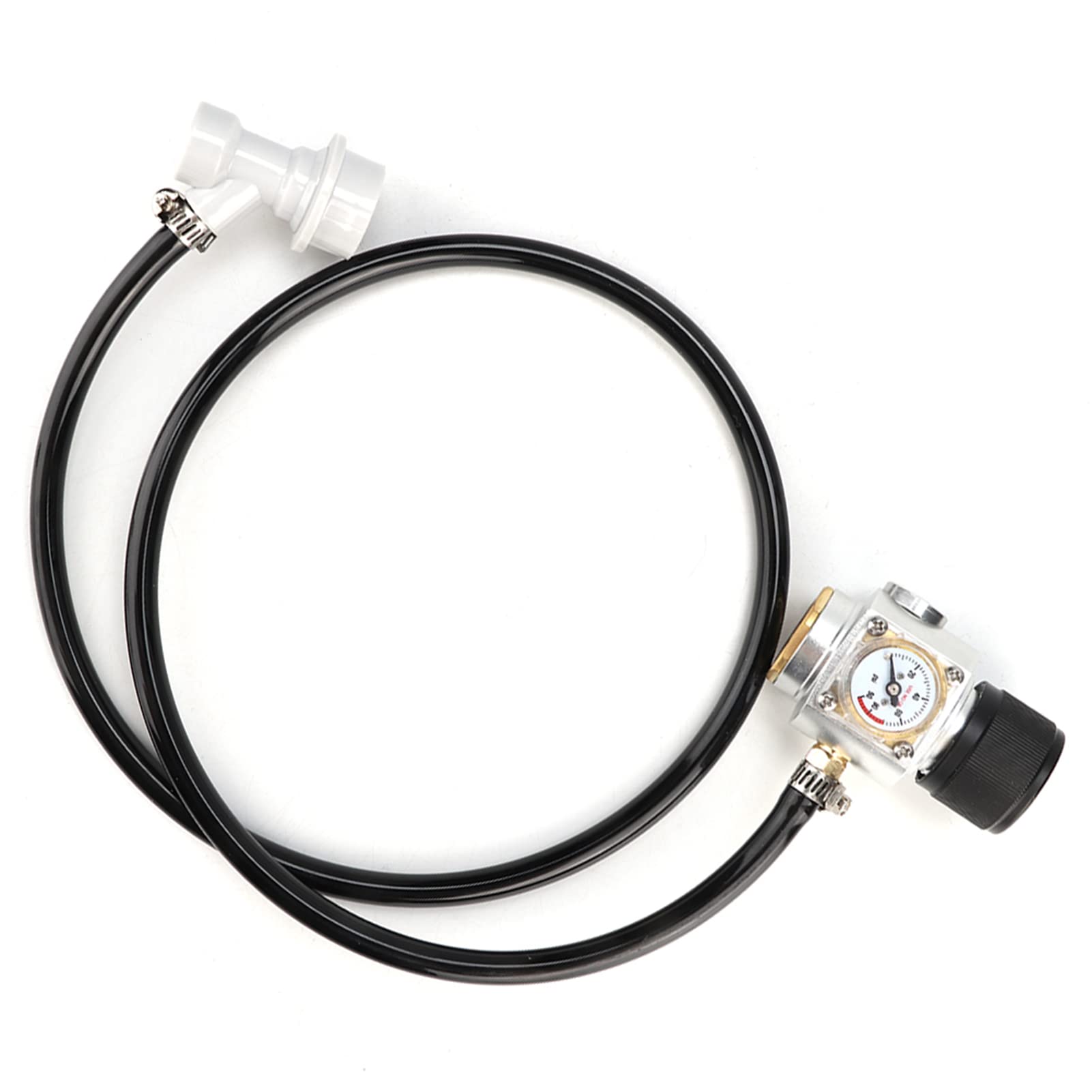 0-90PSI CO2 Mini regulator gazu, 5/40.6 cm przewód gazowy montaż manometru, zestaw akcesoriów do blokady kuli