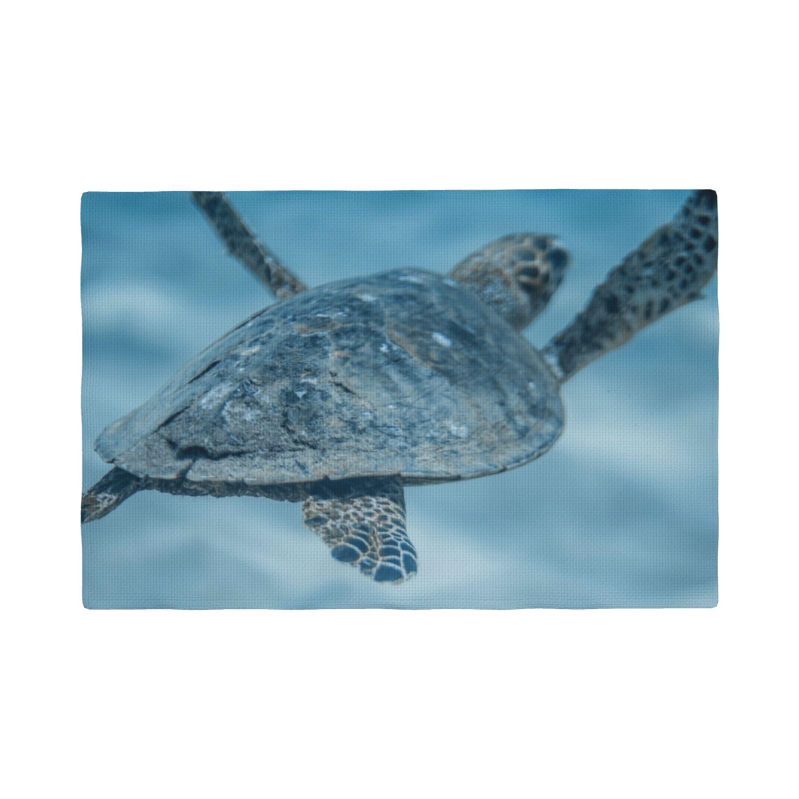 Set de table tortue de mer lavable en lin antidérapant pour salle à manger