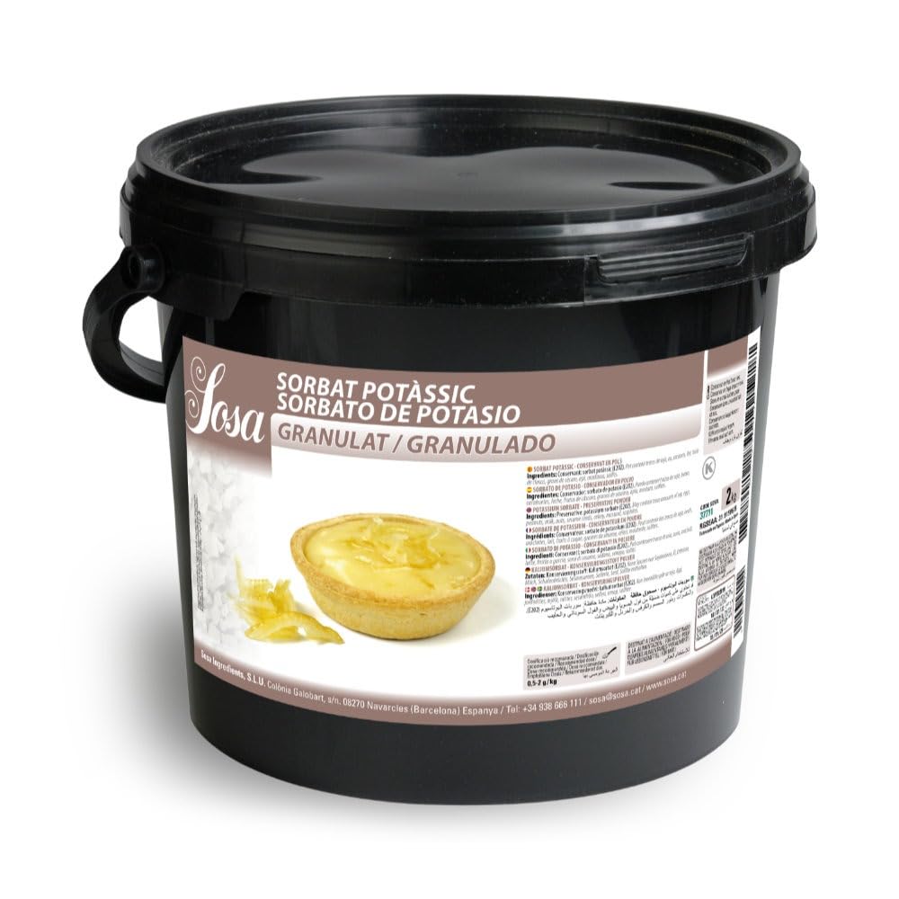 SOSA Sorbato de potasio granulado - Conservante contra hongos y levaduras - Cubo 2kgs