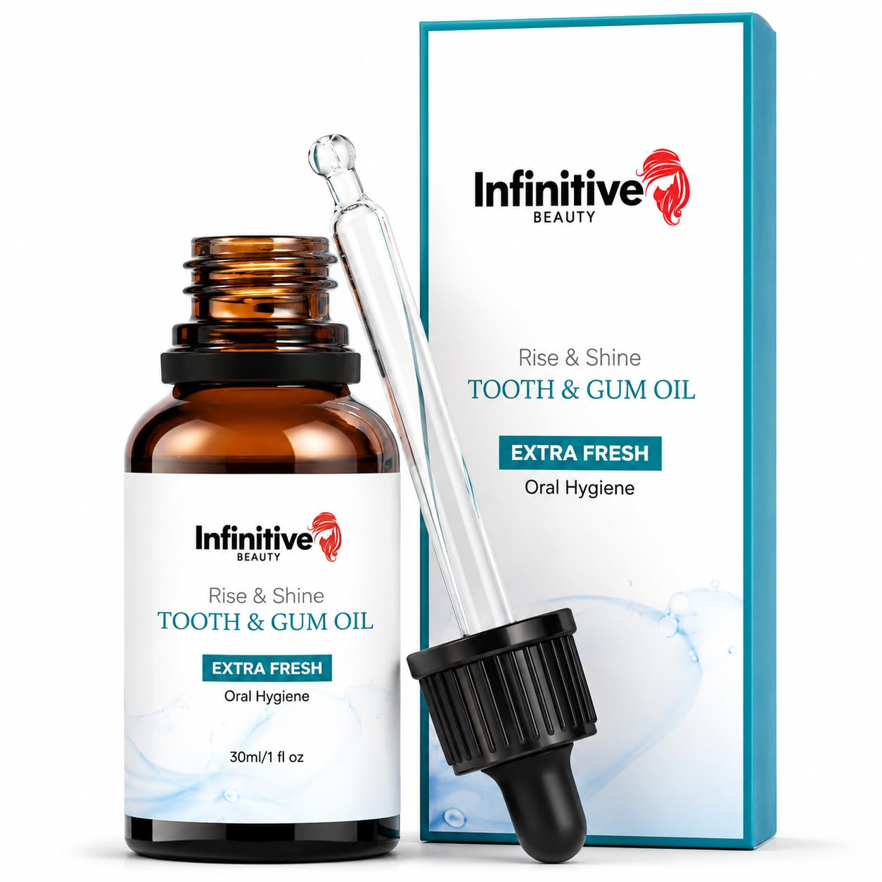 Infinitive Beauty Tooth & Gum Oil 30ml – Extra Fresh Botanical Oral Care Oil | Supports Healthy Gums, Fresh Breath & Sensitive Teeth | Alcohol-Free Daily Gum Care