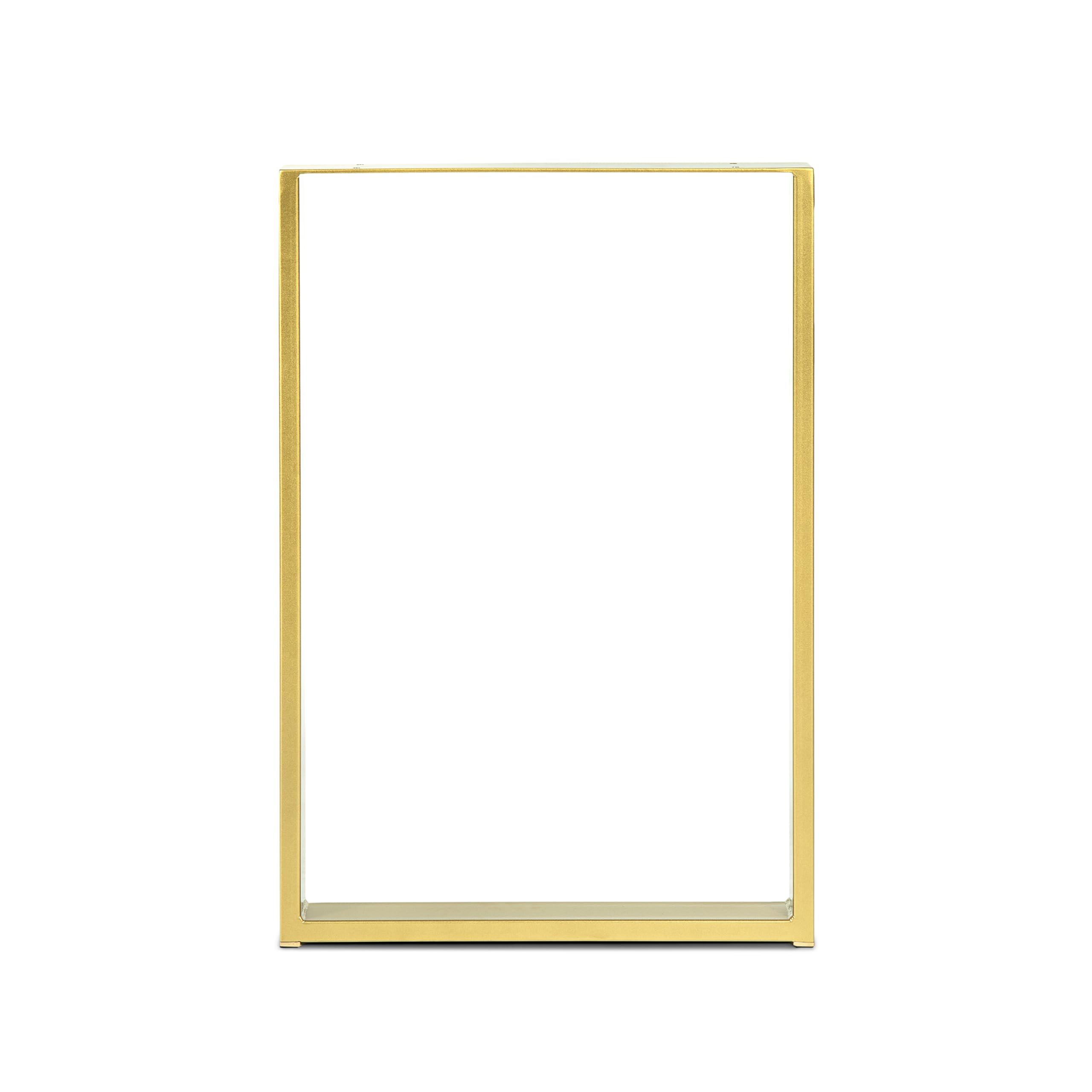 Magnetic Mobel Lot de 2 Pieds de Table en métal pour Bureau, Table à Manger, Meubles - 40 x 72 cm - Doré - Profil 6 x 2 cm