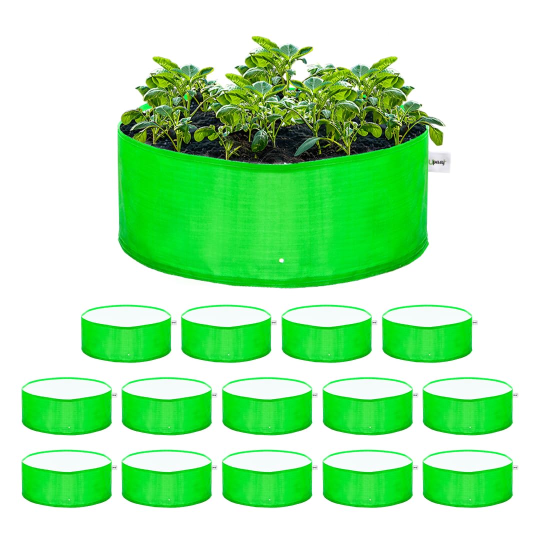 UPAAJ Premium Grow Bags 24x9 inch | Green Bags for Plants Gardening | gamley for Plants | Garden Bags for Plants | Growbag for Terrace Garden Setup | hdpe Grow Bags | Growbags Pack of 15 (B0D6VL1KCR) Amazon Price History, Amazon Price Tracker
