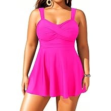 Aqua Eve Plus Size Tummy Control Swimdress, Two piece Tankini with Shorts