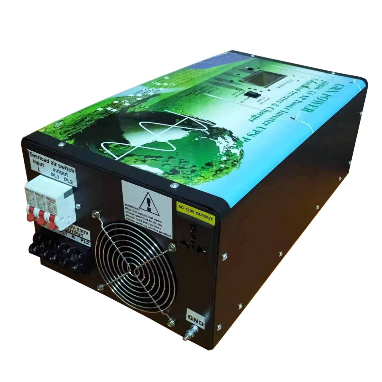 6000W LF Split Phase Pure Sine Wave Power Inverter DC24V to AC 110V/220V/ Battery Charger