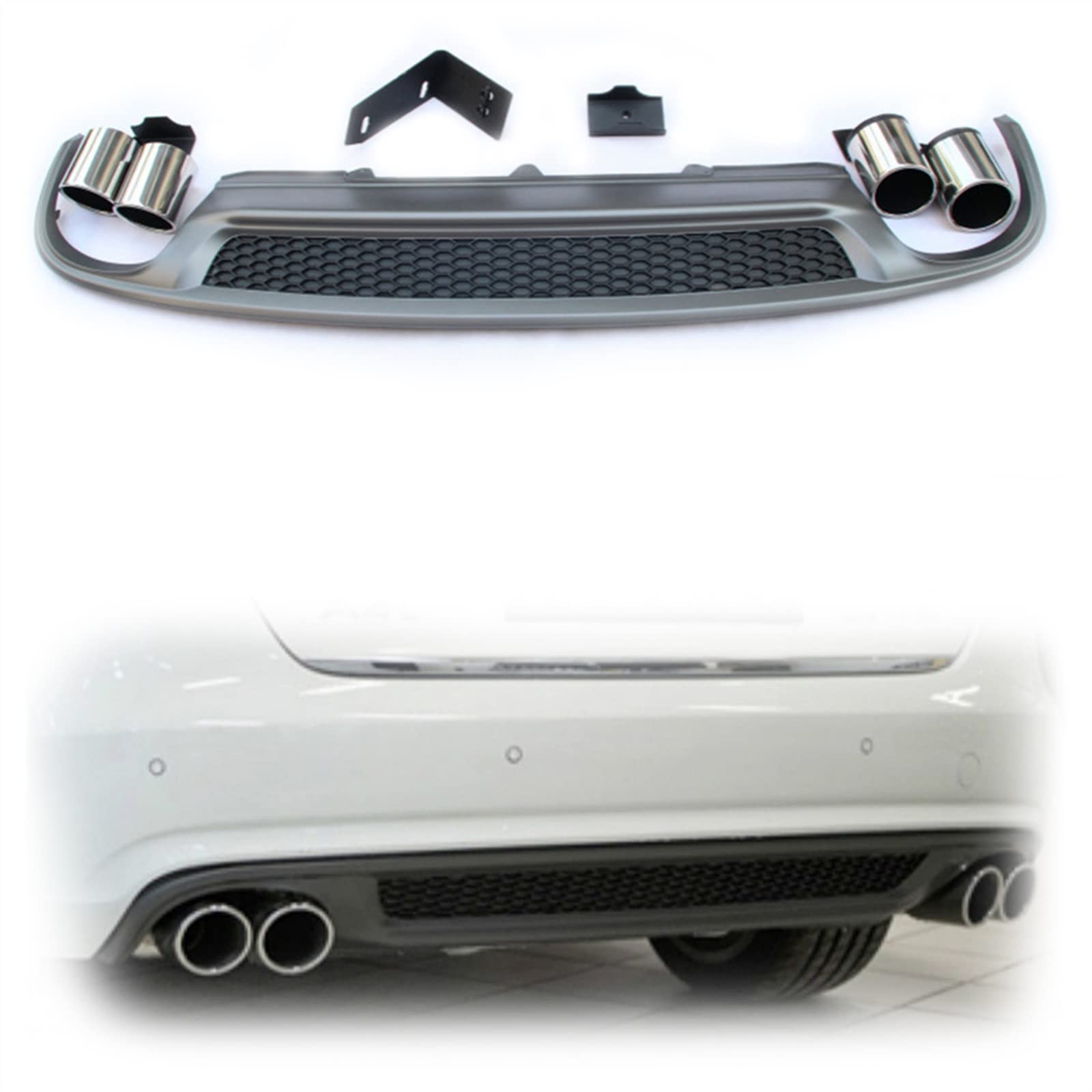 Diffuseur arrière Audi A4 B8.5 S-Line look S4 en finition noir brillant haut de gamme