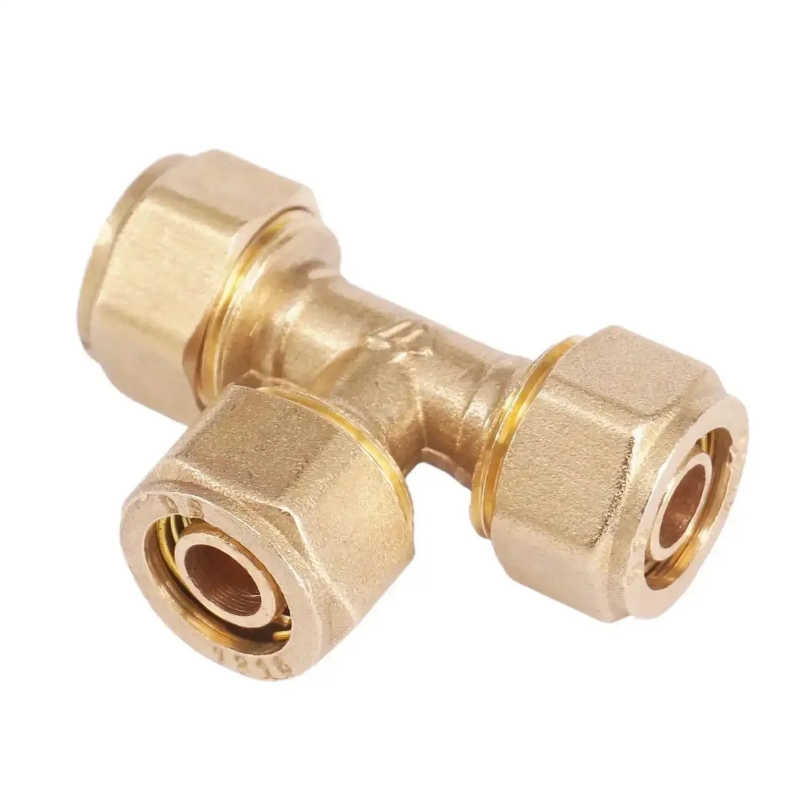 1 Uds. Ajuste de tubo de PEX-AL-PEX ID x OD 12x16mm 14x18mm 16x20mm 20x25mm 26x32mm camiseta igual 3 vías conector de tuberías de latón(26x32mm)
