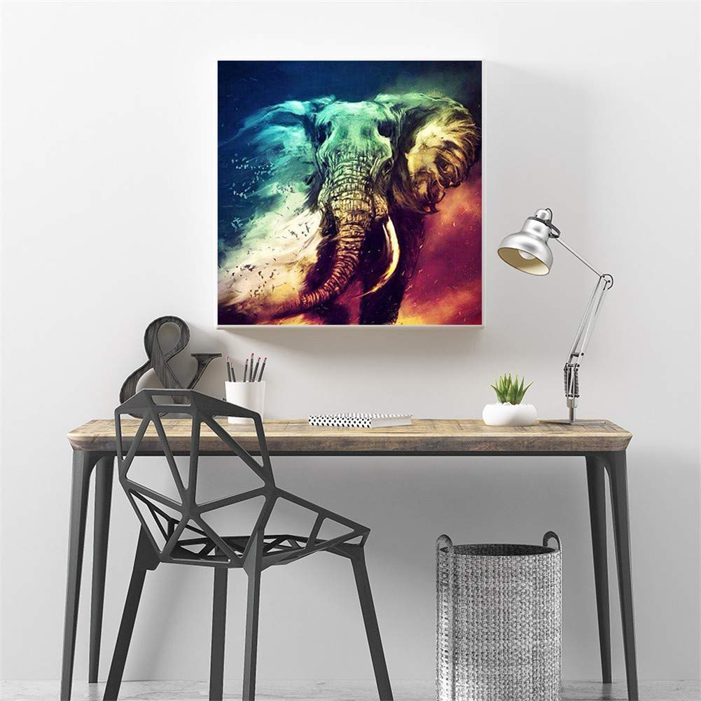 Acquista Pittura Diamante 5D Fai da Te Elefante Cartone Animato Punto Croce Mosaico Tondo