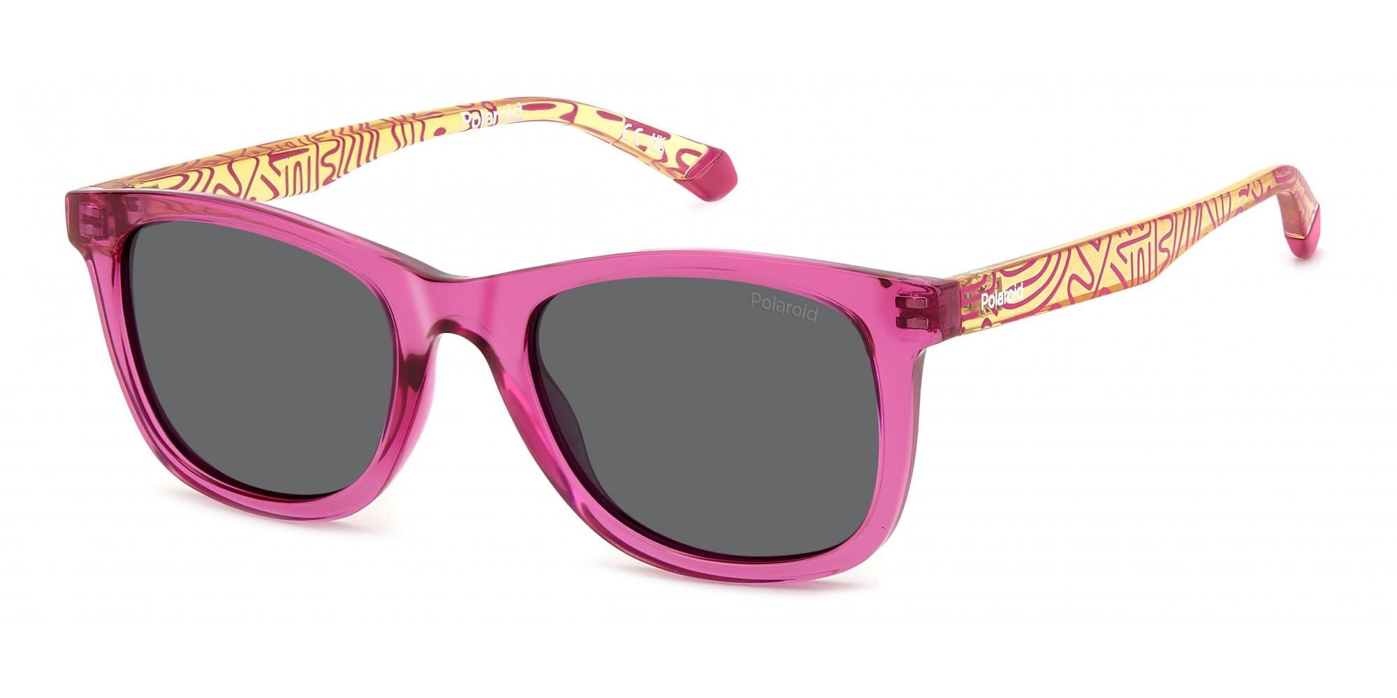 Polaroid Grey Kid Pld 8060/S Mu1/M9 Sunglasses Plastic Fuchsia Squared Polarized