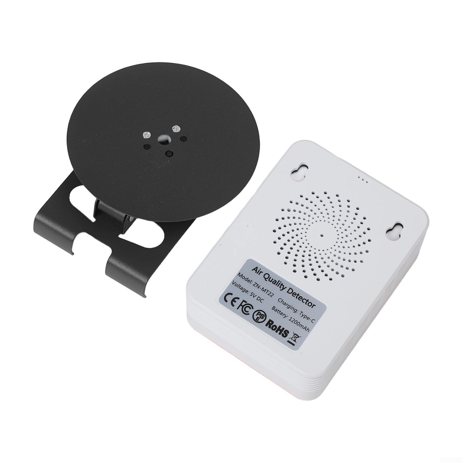 Medidor de calidad del aire 12 en 1 PM2.5 PM10 Contador de partículas con alarma, pantalla TFT de 2,8 pulgadas para temperatura humedad AQI TVOC, detector portátil para oficina y hogar, negro