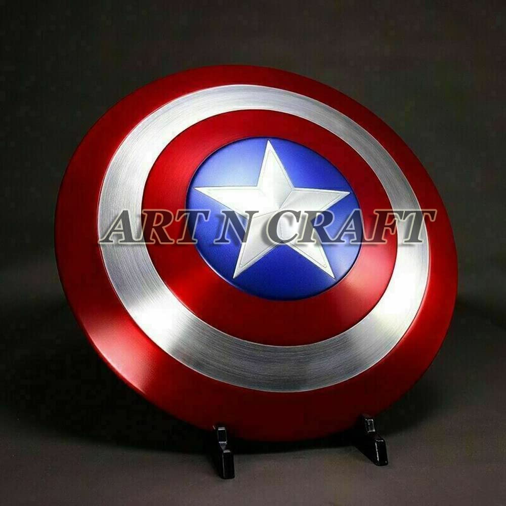 ART N CRAFT 22 Inch Metal Shield Prop Replica for Marvel Fans Collectors Cosplay Gifting Home Decor | Sturdy 2.8 Kg Battle Shield Inspired by Superhero Films | Iconic Display Memorabilia 4