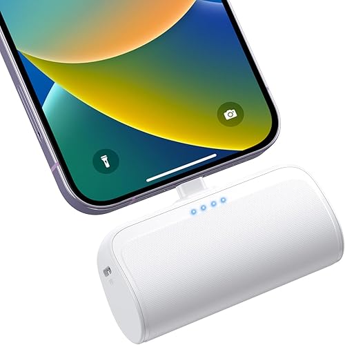 Cargador portátil pequeño de 5200 mAh para iPhone, ultra compacto de 20 W PD carga rápida, cargador de batería mini compatible con iPhone 1414 Pro
