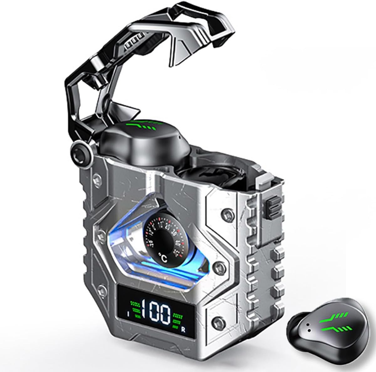 Wireless Earbuds,Gaming Bluetooth Earbuds with Charging Case LED, 45ms Low-Latency Stereo for Gaming/Running/Fitness/Work (Mecha Style) Wireless Earbuds,Gaming Bluetooth Earbuds with Charging Case LED, 45ms Low-Latency Stereo for Gaming/Running/Fitness/Work (Mecha Style)