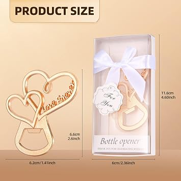 50 Packs Love Forever Bottle Openers for Wedding Favors to Guests,Bridal Shower Party Gifts, Souvenirs or Decorations with Gift Package (Love heart)