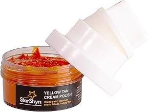 Shoe Cream Polish With Applicator 50g | Leather Shoe Polish Cream | Nourishing Natural Wax Formula for Long-Lasting Shine | Shoe Cream for Leather Shoes, Bags, Jacket, Furniture, Belt, Wallet