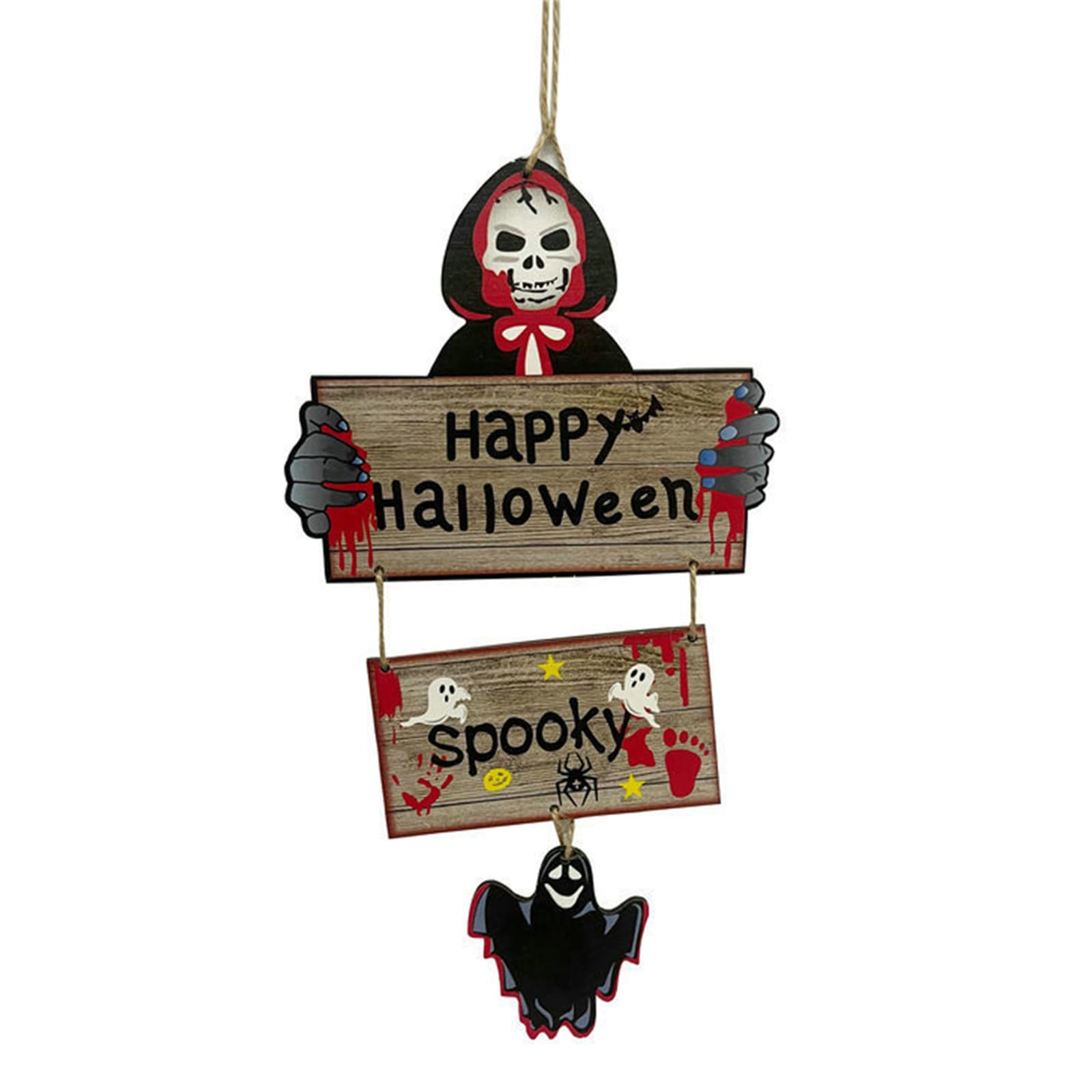 carotoe Halloween Party Supplies Wood Hanging Sign with Witch Pumpkin and for Festival Holiday Party Background Gift Supplies for Kid