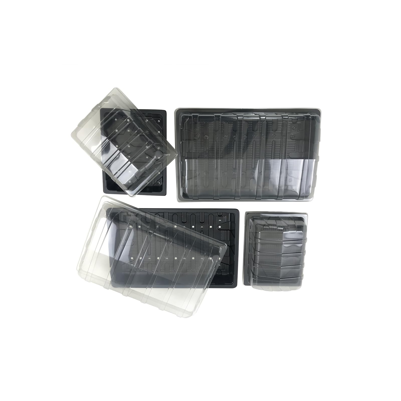Oakland Gardens Full Size Plastic Seed Tray Propagators with out drainage Holes-Pack of 4- Compact and Efficient Gardening Solution