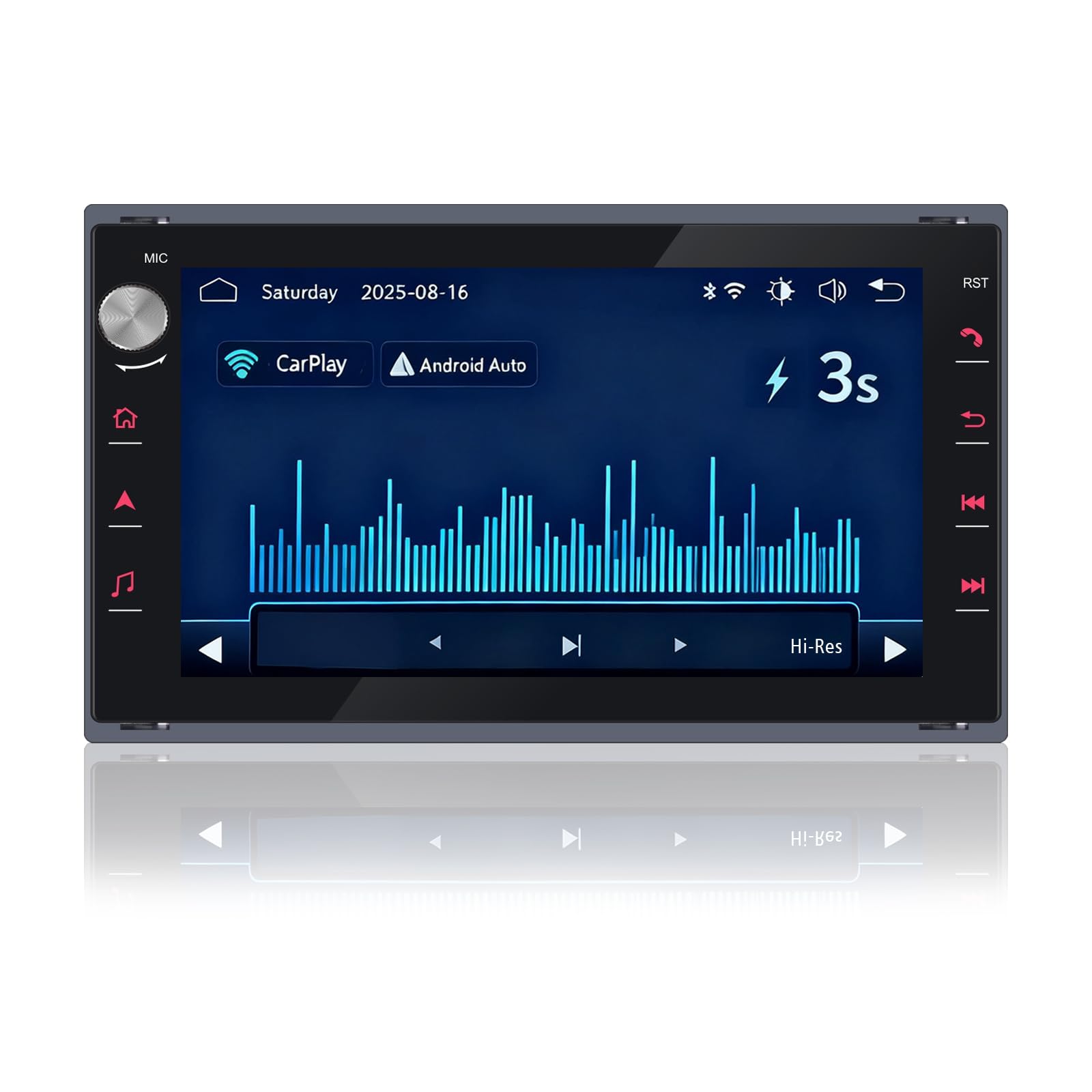 Autorradio con CarPlay Inalámbrico y Android Auto para VW Ibiza 6L Fox Polo Passat Golf Jetta MK3 MK4 Sharan T5 Multivan Transport Seat Skoda Sistema Linux Arranque Rápido Sin Lags Pantalla