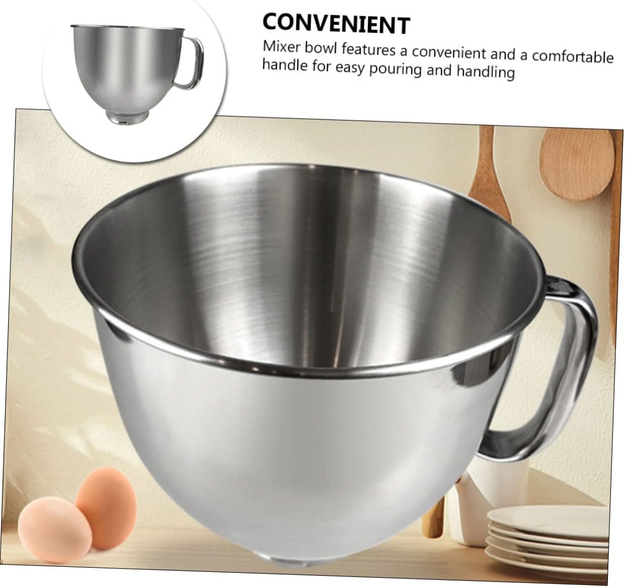 Stainless Steel Mixing Bowl for Stand Mixer Household Bowl Dishwasher Safe for Baking Mixing Batters Sauces and Dough