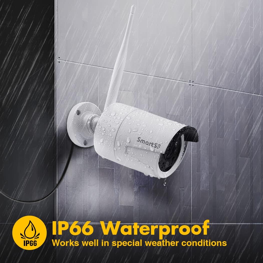 Wireless Security Camera System with 24/7 Video Audio Recording,Security Camera System with(4)2.0MP Weatherproof Indoor Outdoor Camera,IP Camera with Night Vision, P2P, Motion Detection, No Hard drive