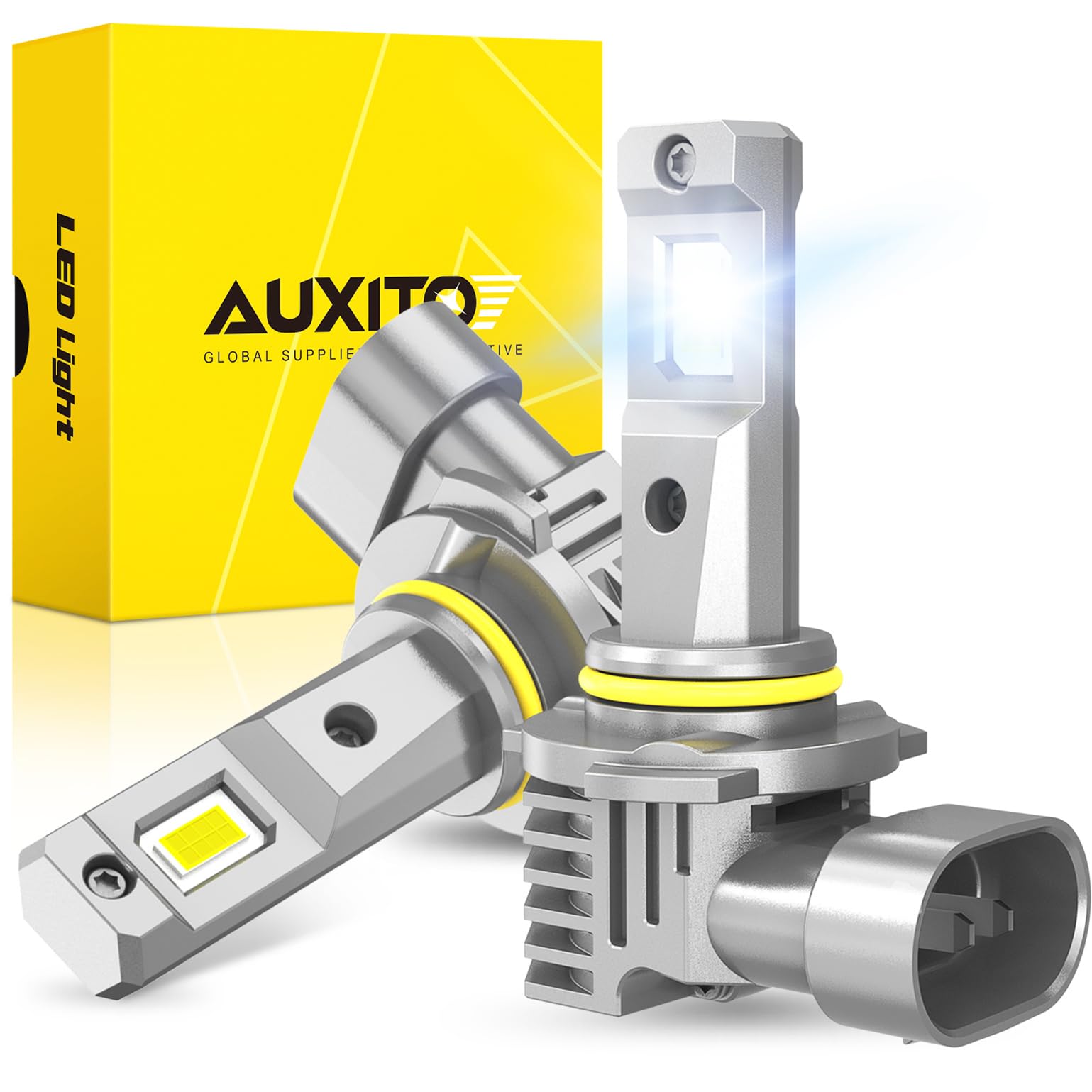 AUXITO 9145/9140/H10 LED Fog Light Bulbs or DRL, 600% Super Brighter 6500K Cool White Light, 9145 Fog Lights Replacement for Cars, Non-polarity, Pack of 2ClimatePartner certified